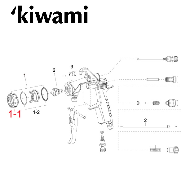 受注生産品】 アネスト岩田 KIWAMI4 センターカップ ノズル口径Φ 1.4mm KIWAMI4V14WB2 2560029 
